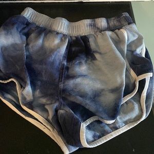 Blue tie-dye shorts